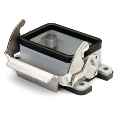 ILME Anbaugehäuse C7I 06 L | Rechtecksteckverbinder-Gehäuse IP67 | Aluminium | 44x29x27 mm | 1 Bügel | grau