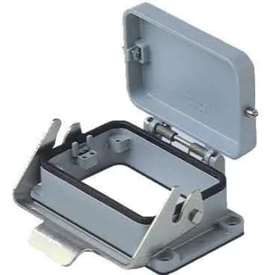 ILME Anbaugehäuse CHI 48 L | Rechtecksteckverbinder Gehäuse 104.62 Alu | 1 Längsbügel | IP66 | 93x42 mm