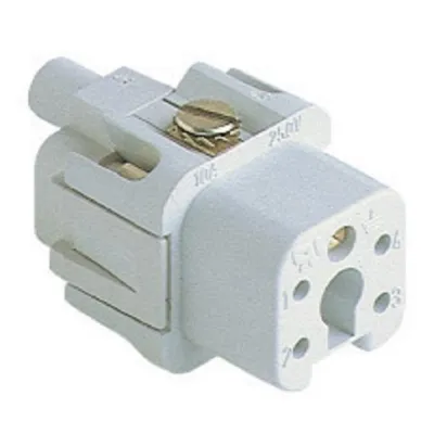 Gaestopas Buchseneinsatz CKF 04 | 4-polig + PE | 10A 250V | Schraubanschluss | Gr.21.21 | Silber | Thermoplast