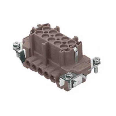 ILME Buchseneinsatz-Schraub CNEF 10 RY | 10-polig + PE | Schraubanschluss | 16A 500V | Thermoplast | bis 180°C