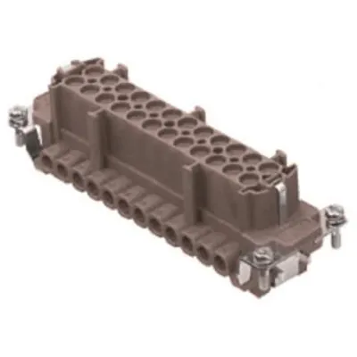 ILME Buchseneinsatz CNEF 24 RY | Rechtecksteckverbinder 24-polig + PE | Schraubanschluss | 16A 500V | bis 180°C | Silber