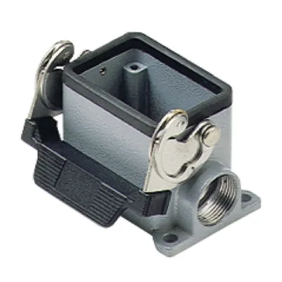 ILME Sockelgehäuse MHP 06 L220 | Rechtecksteckverbinder Gehäuse Gr.44.27 | Alu | 2x M20 seitlich | 1 Längsbügel