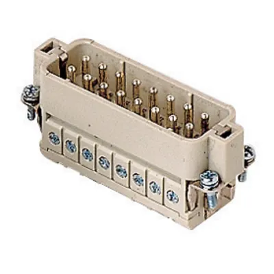 ILME Stifteinsatz CDAM 16 | Kontakteinsatz Rechtecksteckverbinder 16-polig | 16A 250V | Schraubanschluss | Silber