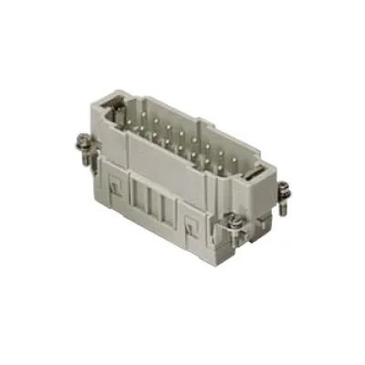 ILME Stifteinsatz CSEM 16 | Rechtecksteckverbinder 16-polig | 16A 500V | Federzuganschluss | Silber | Schutzleiter