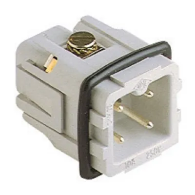 Gaestopas Stifteinsatz CKM 03 | ILME Motorsteckverbinder | 3-polig + PE | Größe 21.21 | Schraubanschluss | 10A | Silber