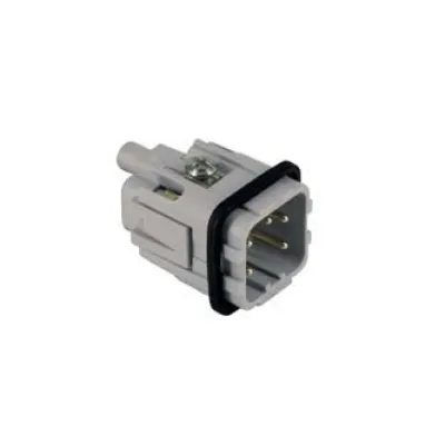 ILME Stifteinsatz CKM 04 | Motorsteckverbinder 21.21 | 4-polig+PE | Schraubanschluss | 10A 250V | Silber