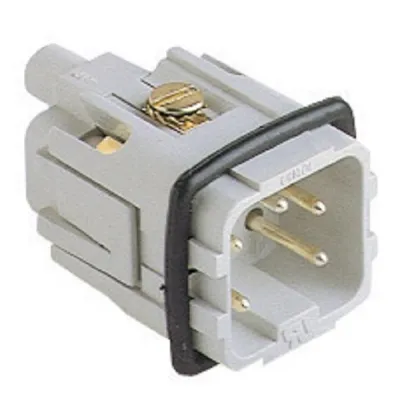 ILME Stifteinsatz CKM 04 | Motorsteckverbinder 21.21 | 4-polig+PE | Schraubanschluss | 10A 250V | Silber