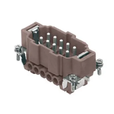 ILME Stifteinsatz CNEM 10 RY | Rechtecksteckverbinder 10-polig + PE | Schraubanschluss | 16A 500V | bis 180°C
