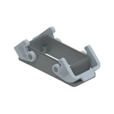 ILME Anbaugehäuse TCHI 16 | Gehäuse für Rechtecksteckverbinder | Größe 77.27 | T-Type Kunststoff | 2 Bügel