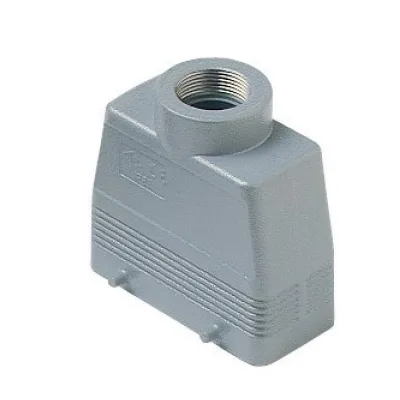 Gaestopas Tüllen­gehäuse MHV 16.25 | ILME Gr.77.27 | Steckergehäuse | Alu | 4 Bolzen | 1xM25 gerade | IP66 | grau