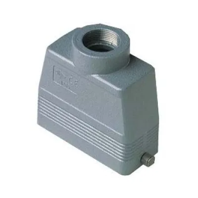 Gaestopas Tüllengehäuse MHV 16 L32 | Steckergehäuse Gr.77.27 | 2 Bolzen | 1x M32 gerade | Alu | IP66 | oben | 43x63 mm