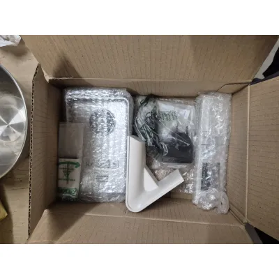 INDEXA Funk-Video-Türsprechanlage DVT60 SET 27096 | 2,4" Farbmonitor | Nachtsicht | IP55 | Aufputz | silber/weiß, B-Ware