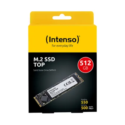 Intenso SSD M.2 2280 Top Performance 512GB SATA III 3832450 | intern | bis 520MB/s Lesen | bis 490MB/s Schreiben