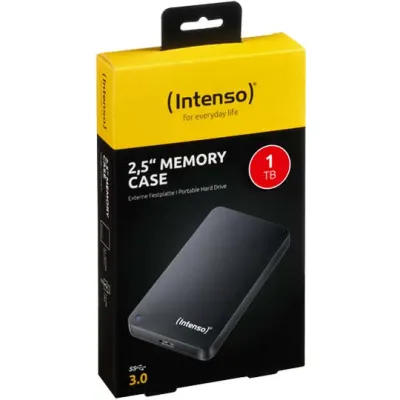 Intenso Externe Festplatte 6021560 | 1TB USB 3.0 2,5 Zoll | bis 85 MB/s Lesen & 75 MB/s Schreiben | 8MB Cache | schwarz