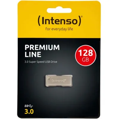 Intenso USB-Stick 128GB Premium Line 3534491 | USB 3.0 | bis 100MB/s | Metallgehäuse | kompakt | silber