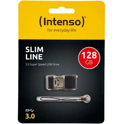 Intenso USB-Stick Slim Line 3532491 | 128GB USB 3.0 | ultraschmal & leicht | bis 100MB/s | Schwarz