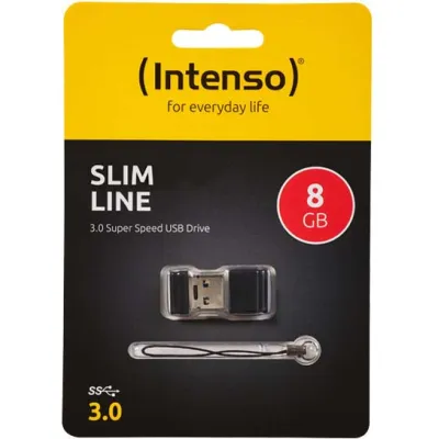 Intenso USB-Stick Slim Line 3532460 | 8GB USB 3.0 | Lesegeschwindigkeit bis 35MB/s | Schwarz