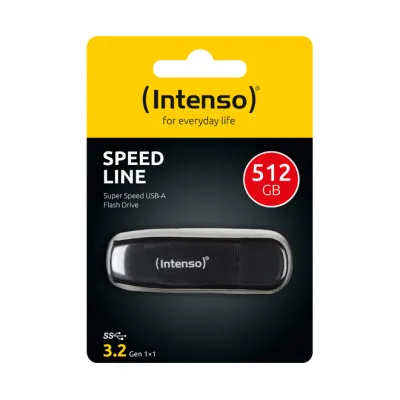 Intenso USB-Stick 512GB Speed Line 3533493 | USB 3.2 Gen 1 Typ A | schneller Speicherstick | Silber