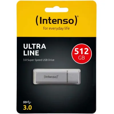 Intenso USB-Stick Ultra Line 3531493 | 512GB Speicherstick USB 3.0 Typ-A | Aluminium-Gehäuse | bis 70MB/s | silber
