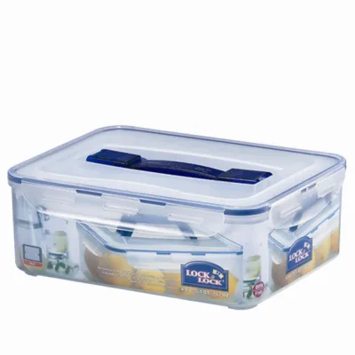 Lock & Lock Vorratsdose HPL880 | Frischhaltedose 4,8L rechteckig | luftdicht & BPA-frei | Ablaufgitter | transparent