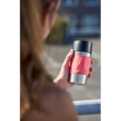 Emsa Isolierbecher Travel Mug Compact N21604 | 0,3l Edelstahl | auslaufsicher | spülmaschinenfest | BPA-frei | rot
