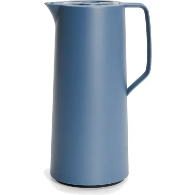 EMSA Isolierkanne Motiva 1L Quick Press | Thermoskanne | Einhandbedienung | Glas/Kunststoff | 12h heiß | nord blau