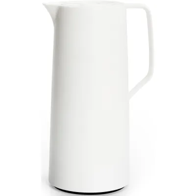 EMSA Isolierkanne Motiva N41704 | 1 Liter | Quick-Press-Verschluss | Glaskolben | Skandinavisches Design | Weiß
