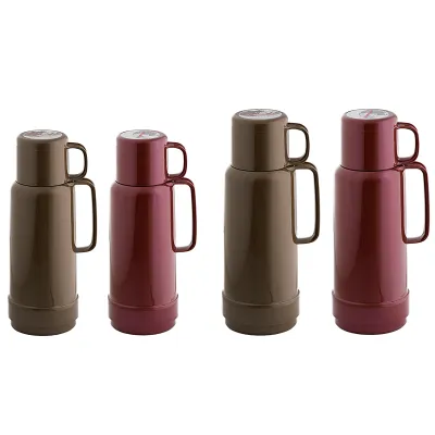 ROTPUNKT Isolierflasche Nr.80 801/1LSHINYBURGUND | Thermoskanne 1L | Warmhaltefunktion 20h | Kunststoff | shiny burgund