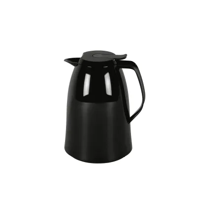 Emsa Isolierkanne Mambo 517005 | 1L Thermoskanne Quick Tip Verschluss | 12h heiß/24h kalt | Kunststoff | schwarz