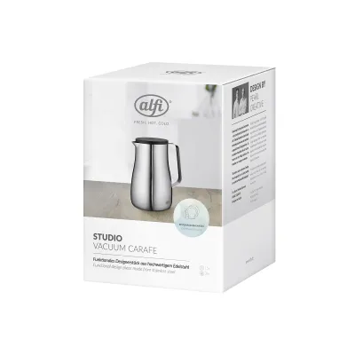 alfi Isolierkanne Studio TT 0,7l | Edelstahl matt | 12h heiß | 24h kalt | spülmaschinenfest | BPA-frei | silber