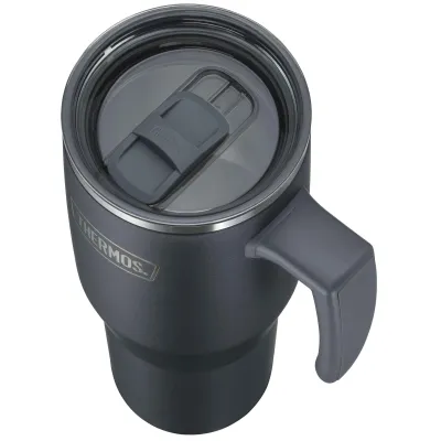 Thermos Isolier-Trinkbecher RS 1,1l 4140232110 | Tumbler mit Strohhalm & Griff | Edelstahl | BPA-frei | matt schwarz