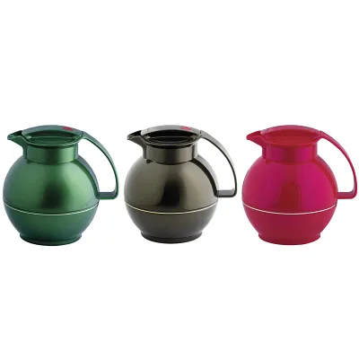 ROTPUNKT Isolierkanne 1L | Thermoskanne Warmhaltefunktion | Zweifunktions-Drehverschluss | Black Honey