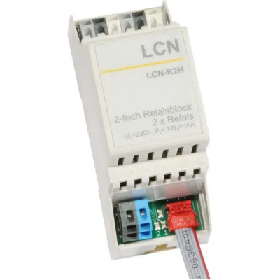 Issendorff Relaismodul LCN-R2H | Bussystem-Schaltaktor | 2x16A Wechsler | 230V | 2 Schaltausgänge | REG 2TE