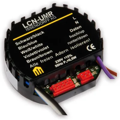 Issendorff Universal Rollladenaktor LCN-UMR | 230V 2x6A | Unterputz | Busmodul | IP20 | für Jalousie & Beschattung