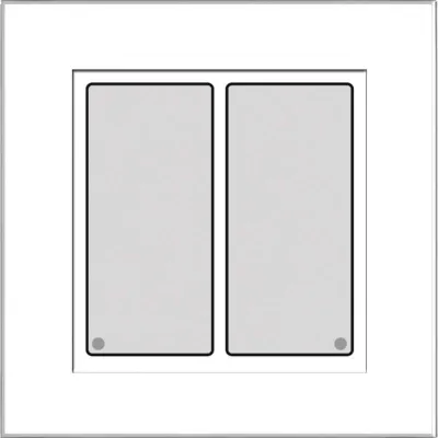 Issendorff Bussystem-Tastsensor LCN-GT2W Glas-Tastenfeld | 2 Tasten | Aufputz | LED-Anzeige | IR-Sensor | weiß