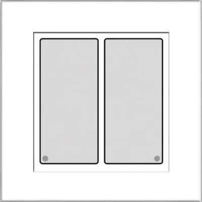 Issendorff Bussystem-Tastsensor LCN-GT2W Glas-Tastenfeld | 2 Tasten | Aufputz | LED-Anzeige | IR-Sensor | weiß
