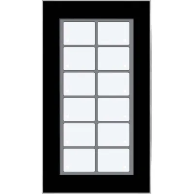 ISSENDORFF Glas-Tastenfeld LCN-GT12B | 12-fach Tastsensor | kapazitiv | LED-Anzeige | Unterputz | schwarz