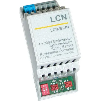 Issendorff Tasten-/Binärsensor LCN-BT4H | 4-fach | 230V | Hutschiene | REG 2TE | IP20 | für LCN-Busmodule ab 2010