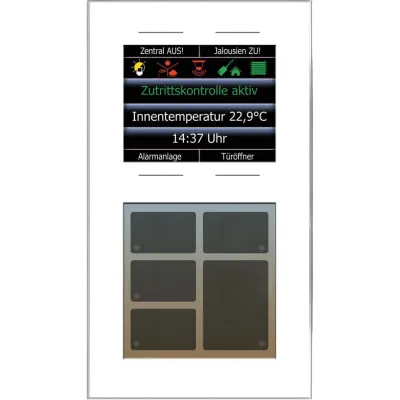 Issendorff Glas-Tastenfeld LCN-GT10DW | 10 kapazitive Tasten | 6 LEDs | Temperatursensor | Unterputz | weiß