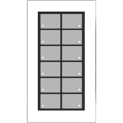 Issendorff Glas-Tastenfeld LCN-GT12W | 12 Tasten | LED-Anzeige | Bargraph | Unterputz | Beschriftungsfeld | IP20 | weiß