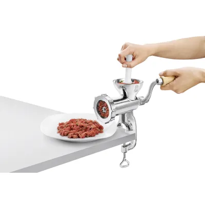 Metaltex Fleischwolf Jack-8 251724000 | manuell | Größe 8 | Aluminium | Spritzgebäckaufsatz & Wurstfülltrichter | Silber