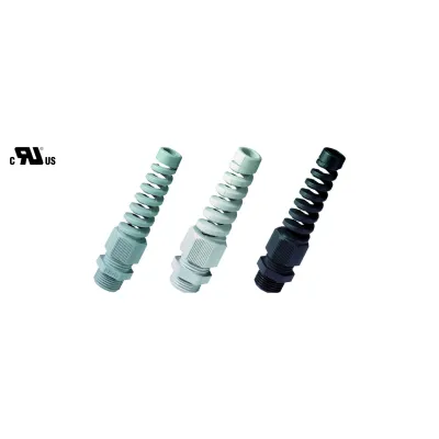 Jacob Kabelverschraubung 50.013M20 PABS M20 x 1,5 | Biegeschutzspirale | Zugentlastung | IP68 | 6-12mm | silbergrau