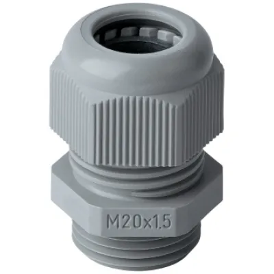 JACOB Kabelverschraubung 50.625 PA7035 M25x1,5 | metrisch | IP68 | 11-17mm | Polyamid | gerade | 8mm Gewinde | lichtgrau