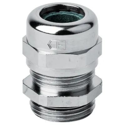 JACOB Kabelverschraubung 50.616 M | M16x1,5 | Messing vernickelt | 5-9mm Kabel | IP68 | Zugentlastung | gerade