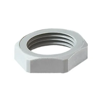 JACOB Gegenmutter 50.240 PA7035 | M40x1,5 metrisch | Polyamid glasfaserverstärkt | sechseckig | halogenfrei | grau