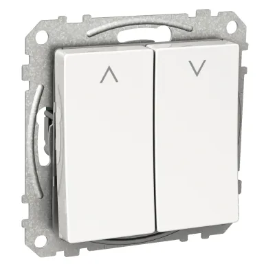 ELSO Jalousietaster Einsatz WDE002154 | 16A Unterputz Taster | Steckklemme | Wippen | Thermoplast | IP21 | weiß