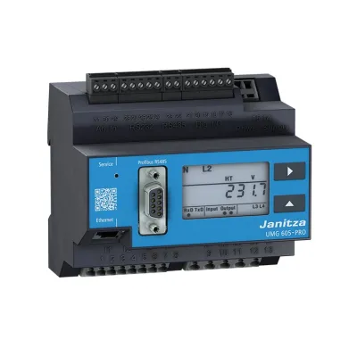Janitza UMG 605-PRO Netzanalysator 5216227 | Power Quality S | 4xU 4xI | 128MB | DIN-Schiene | Ethernet | Modbus