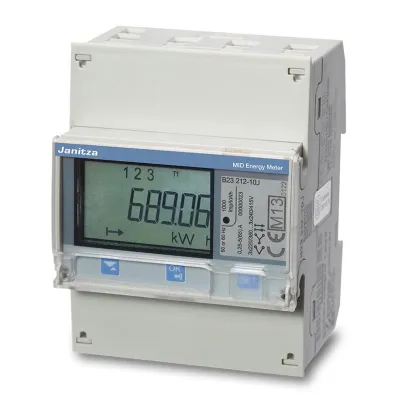 Janitza Drehstromzähler 3-phasig B23 312-10J | MID geeicht | 65A | Modbus RS485 | S0 Impuls | Hutschiene | elektronisch