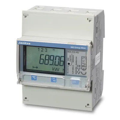 Janitza Messwandlerzähler B24 312-10J 3-phasig 1/5A | MID geeicht | Modbus RTU | RS485 | Hutschiene | digital | 4TE