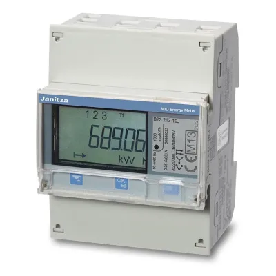 Janitza Messwandlerzähler B24 313-10J | 3-phasig 1/5A | MID geeicht | M-Bus | digital | Hutschienenmontage